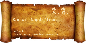 Karsai Napóleon névjegykártya